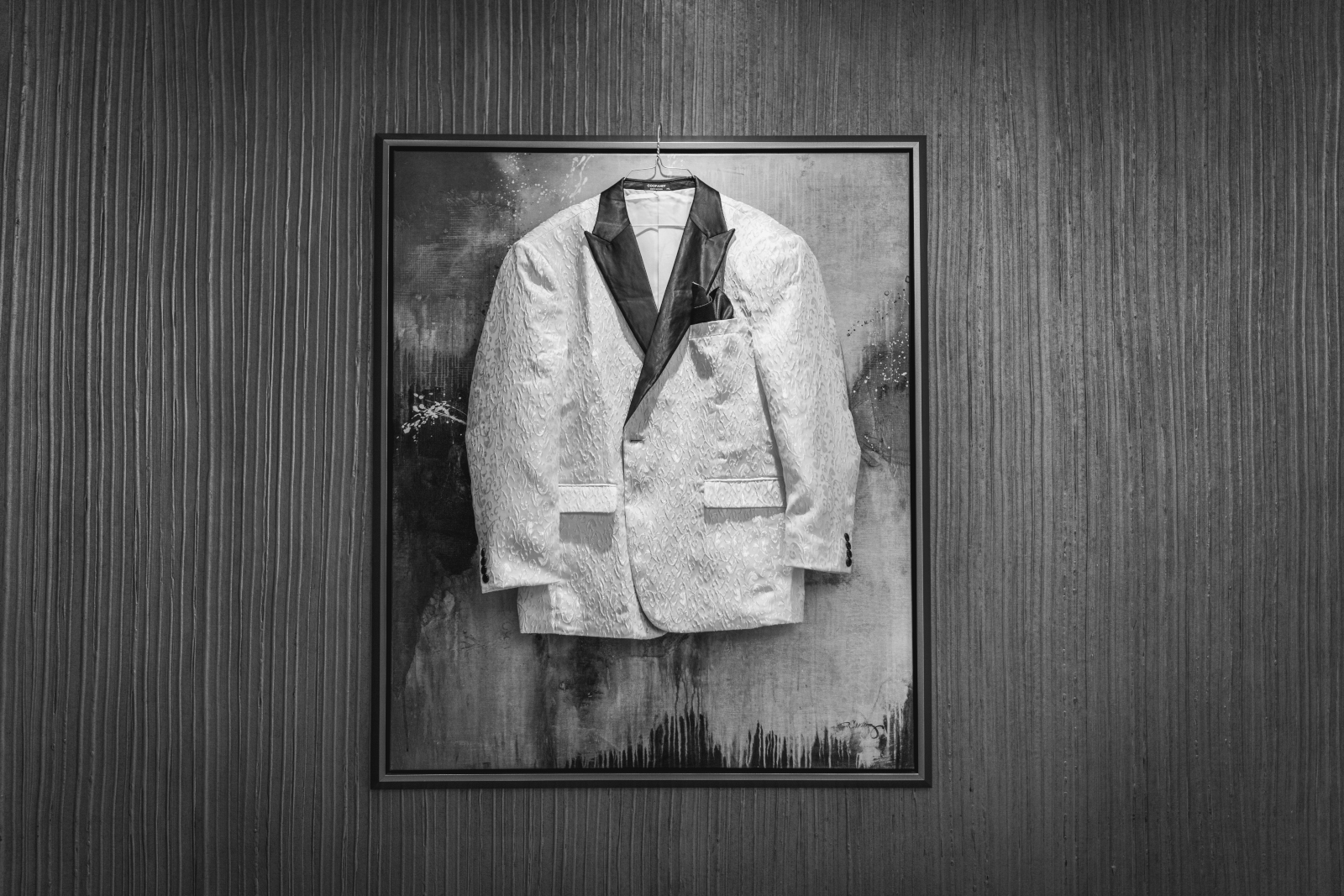 Groom's suit jacket, wedding attire, wedding preparation, classic, unique wedding attire, black and white, African American wedding, romantic wedding ceremony at Hilton Akron/Fairlawn