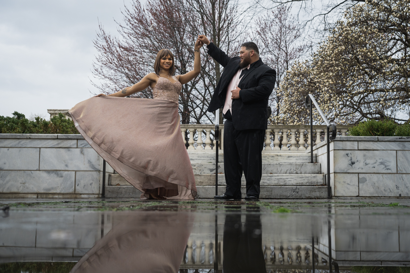 Rain or Shine, Sahara and Kekoa’s Engagement Photo Session at Cleveland Art Museum Shines!