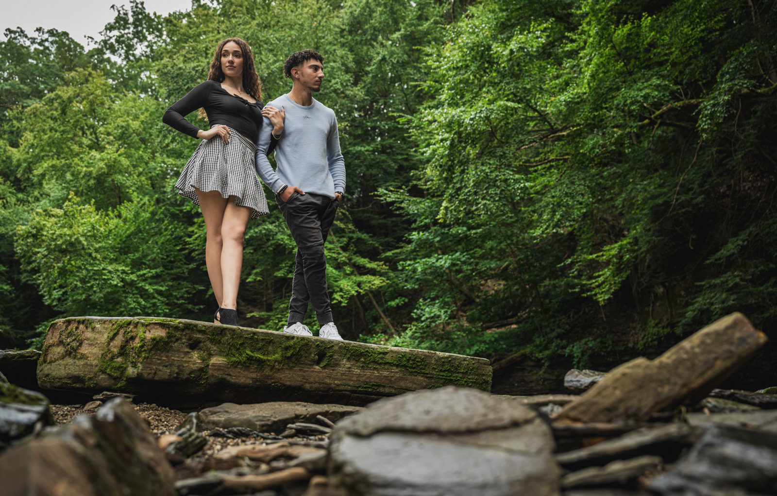 Dee Dee and Josh Engagement Session at Quarry Rock Picnic Area in Bentleyville, Ohio